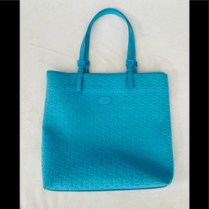 MICHAEL KORS Monogram Turquoise Jet Set Tote
